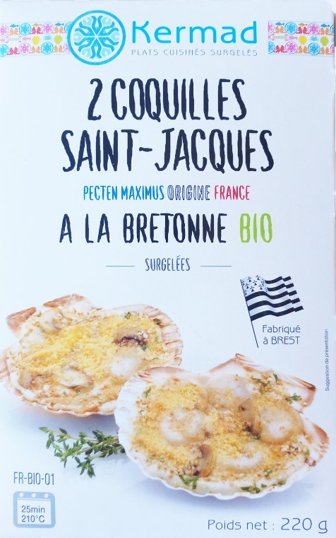 COQUILLES ST JACQUES CUISINEES A LA BRETONNE X2