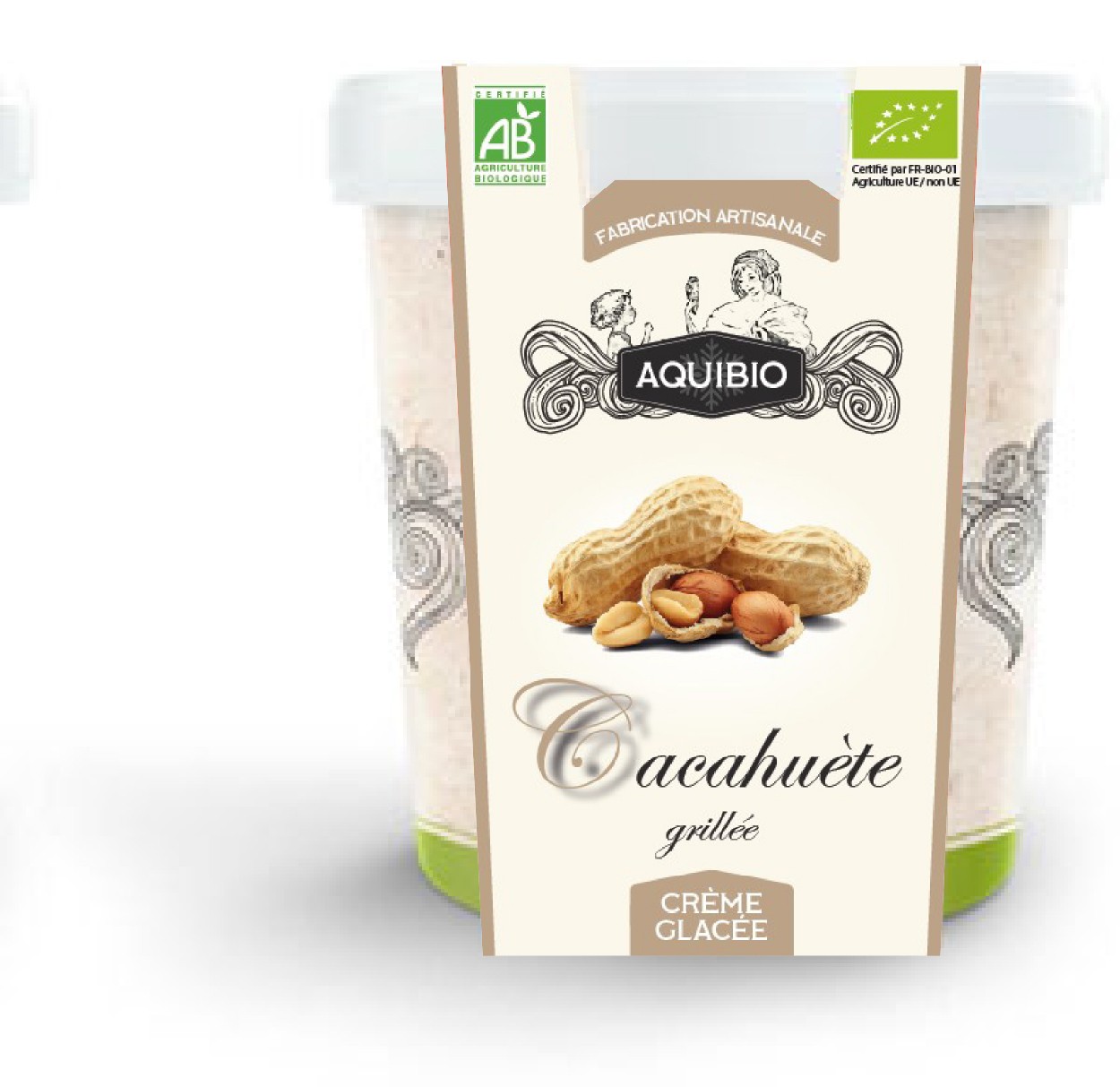 CREME GLACEE 500ML A LA CACAHUETE GRILLEE