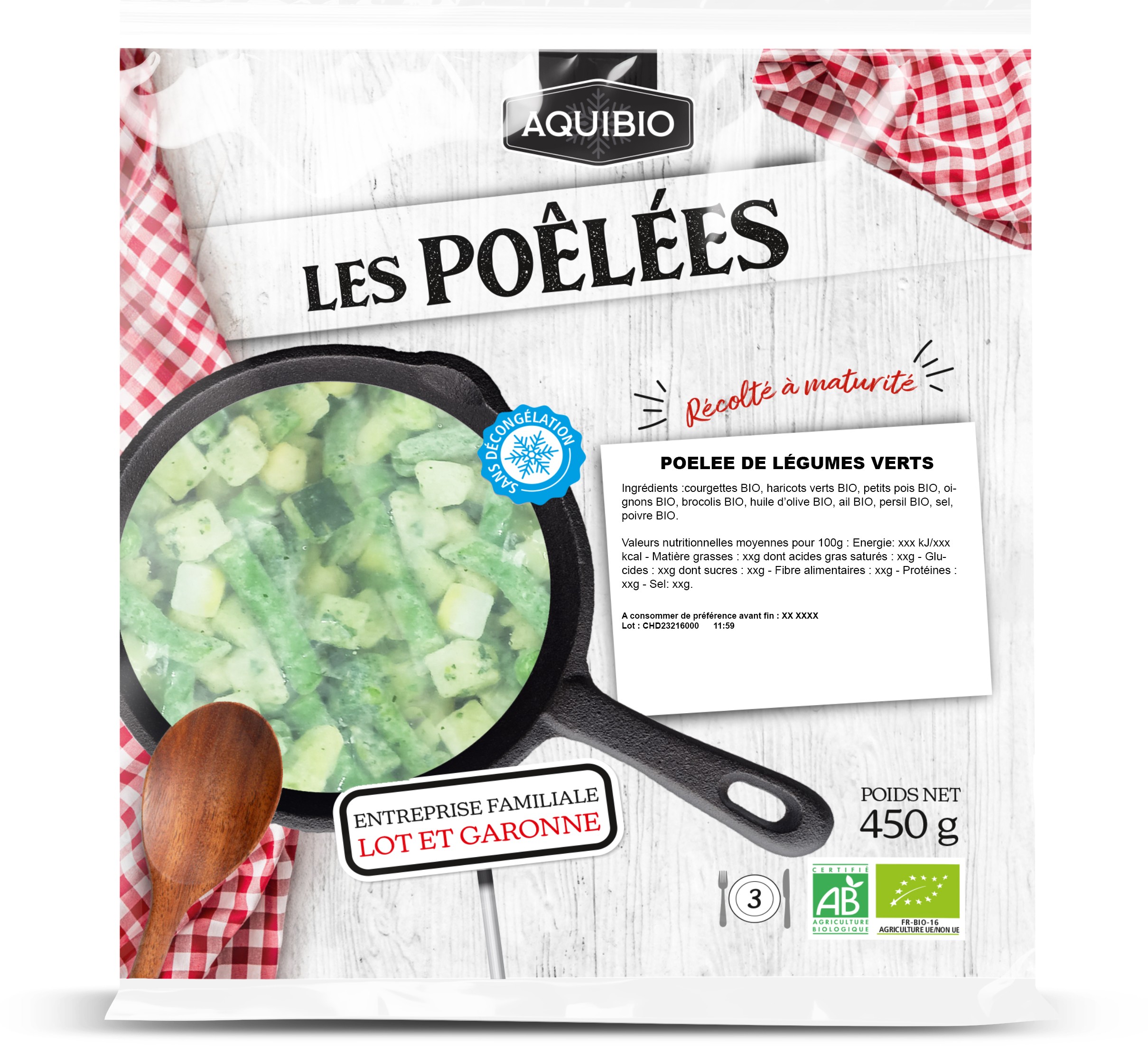 POELEE DE LEGUMES VERTS 450g