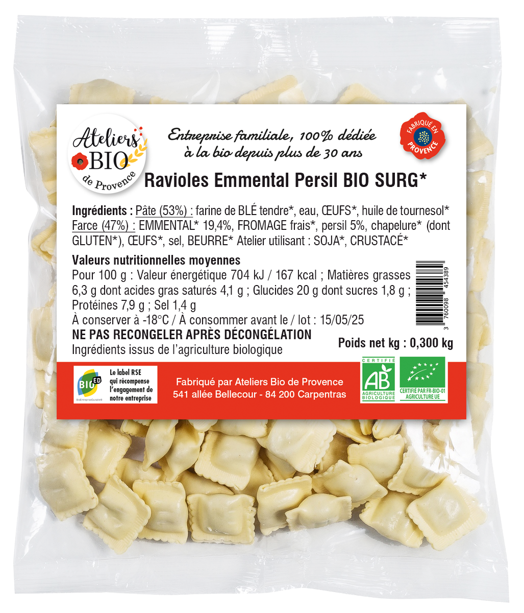 RAVIOLES EMMENTAL PERSIL – 300g